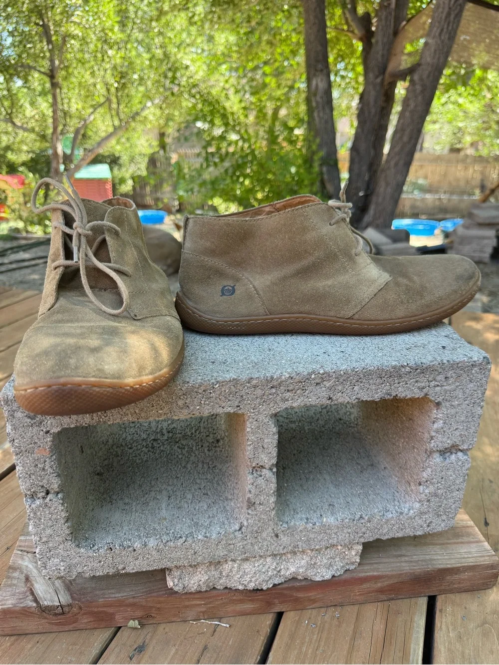 Born Men's Asten suede chukka boots in a desert sand or taupe color